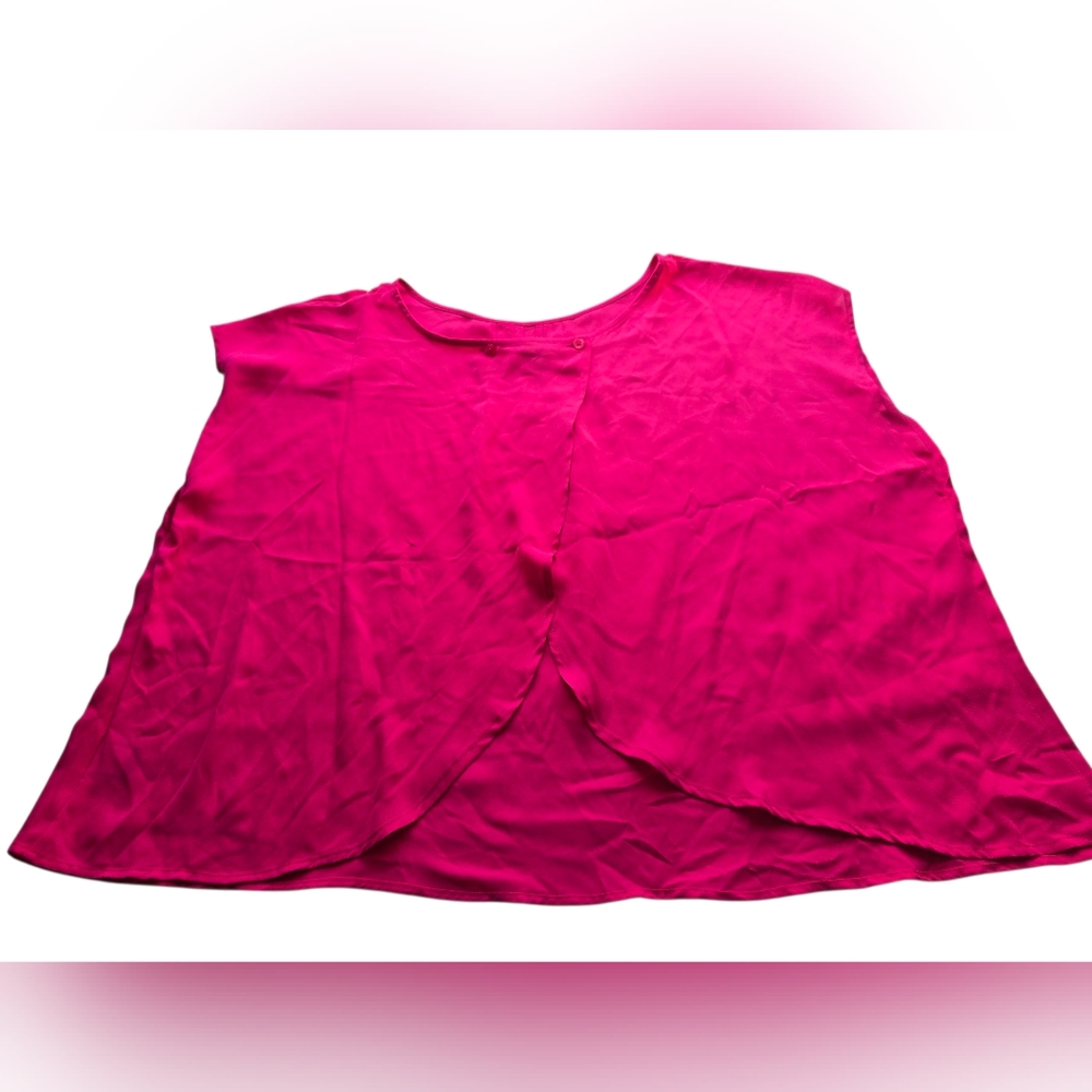 Torrid Women’s Fuchsia Sleeveless Blouse with Gathered Neckline Size 2X - Picture 4 of 12